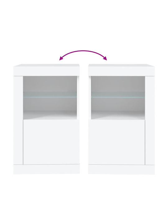Rectangular Wooden Side Table White M37xL41xH67cm