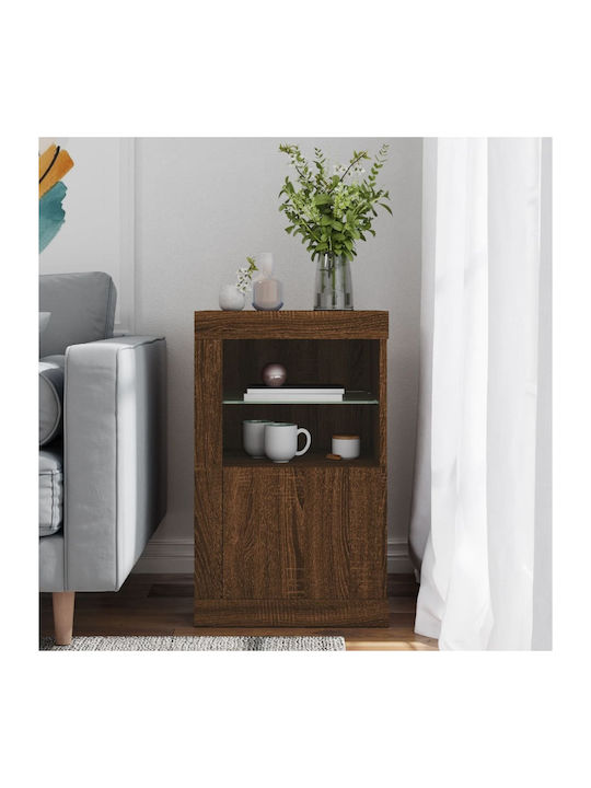 Rectangular Side Table Wooden Black Oak 41x37x67 cm