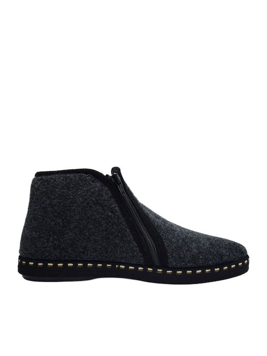 Heel Enclosed Men's Slipper Gray