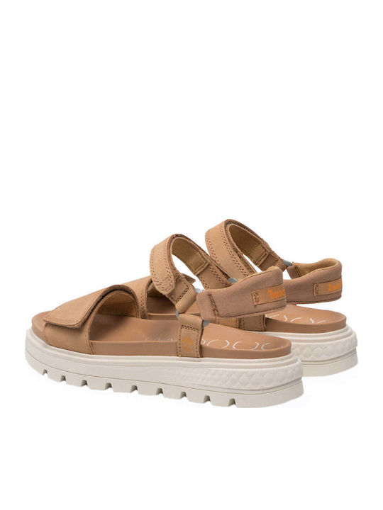 Ray City Sandal Δερμάτινα Γυναικεία Ανατομικά Σανδάλια Flatforms Ταμπά