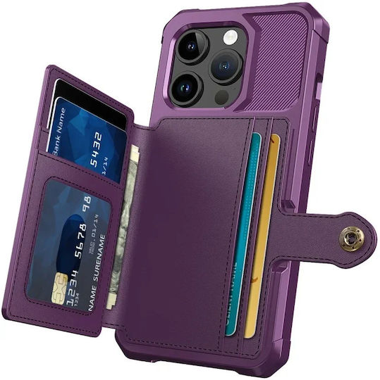 HappyCase Wallet Silicone 0.5mm Purple (iPhone 15 Pro)