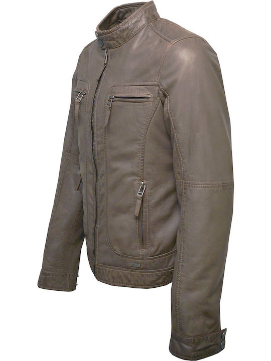 Δερμάτινα 100 Men's Winter Leather Jacket CO-STONE