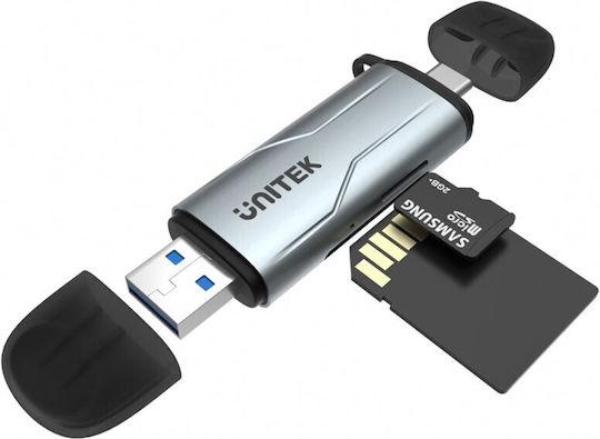 Unitek Cititor Card USB 3.2 pentru Card SD/microSD Gri
