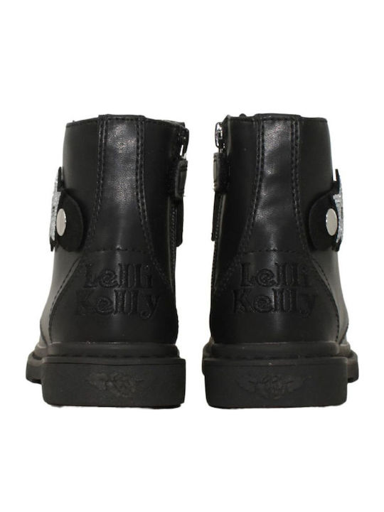 Stella Stellina Anatomical Leather Kids Boots with Laces Black