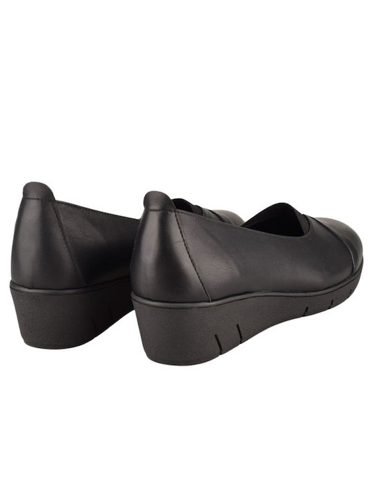 Yfantidis Lederne Damen Ballerinas in Schwarz Farbe