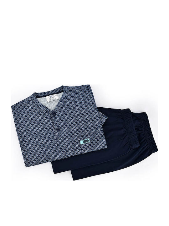 Rafael Men's Summer Pajama Blouse blue-navy