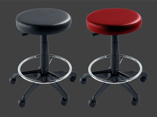 Wheeled Stool Black