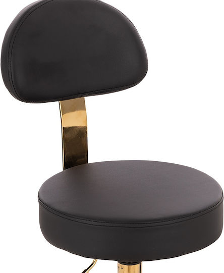Salon Stools Wheeled Stool with Backrest Black ΧΡΥΣΌ-5420187