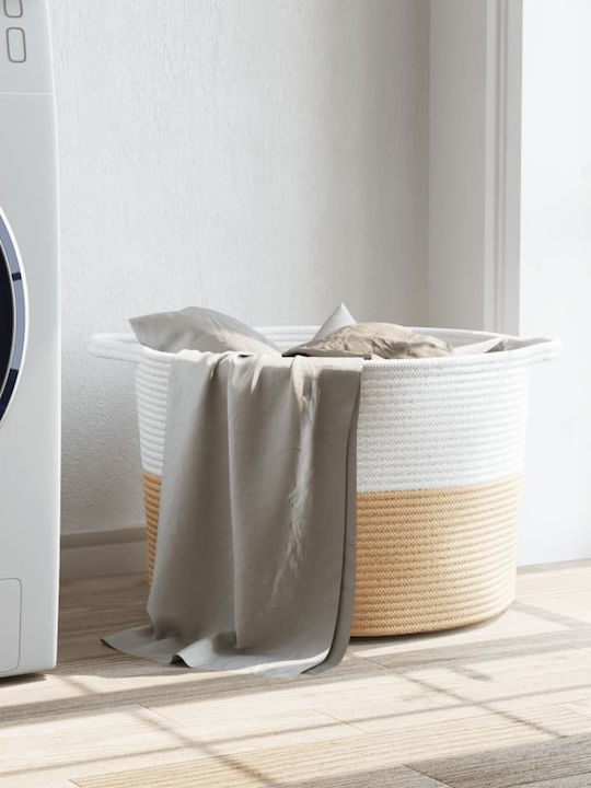 vidaXL Laundry Basket Fabric Folding 55x55x36cm Beige