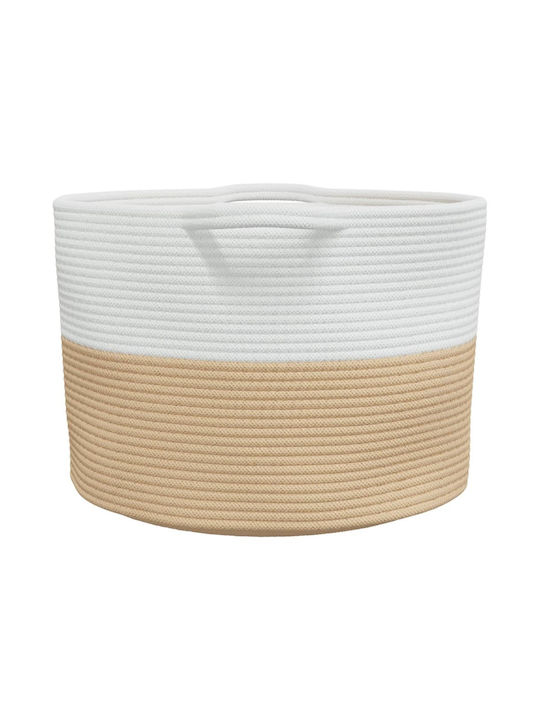 vidaXL Laundry Basket Fabric Folding 55x55x36cm Beige