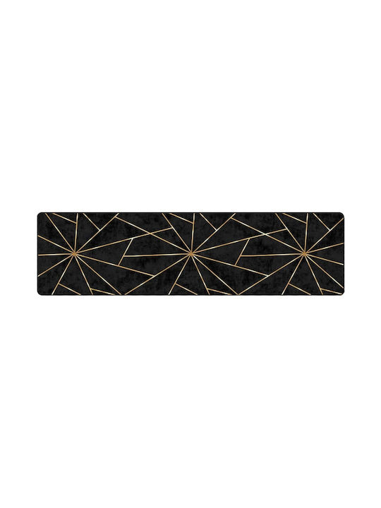 vidaXL Rug Rectangular Black and Gold