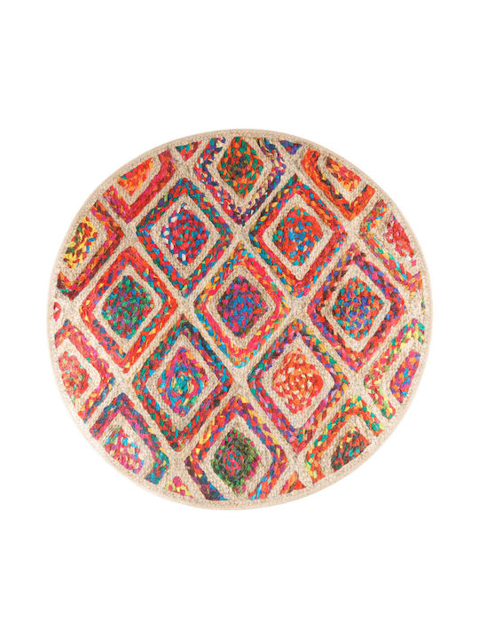 vidaXL Rug Round Colorful