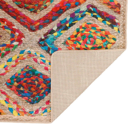 vidaXL Rutschfest Teppich Rechteckig Synthetisch,Polyester/Cotton/Leather Multicolour