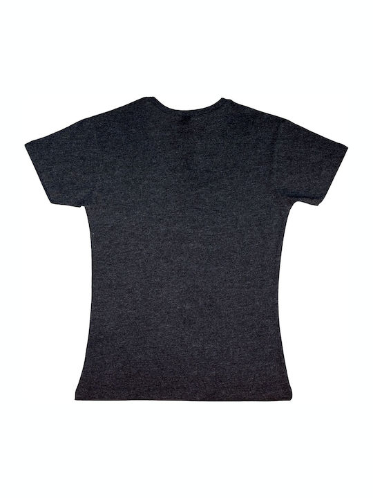 Βαμβακερό Γυναικείο T-Shirt Nancy Nakedshirt 502012 Black Melange