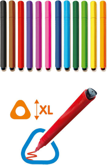Ses Creative Triongular Grip Markere de Desen 14mm Set 12buc