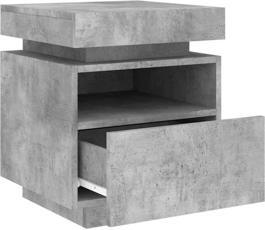 Κομοδίνα Ξύλινα Γκρι Σκυροδέματος 2τμχ 40x39x48.5cm