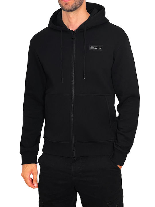 3Guys Sweatshirt with Hood Black