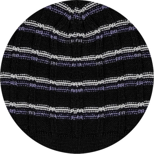 Beanie Beanie Knitted Black/Purple
