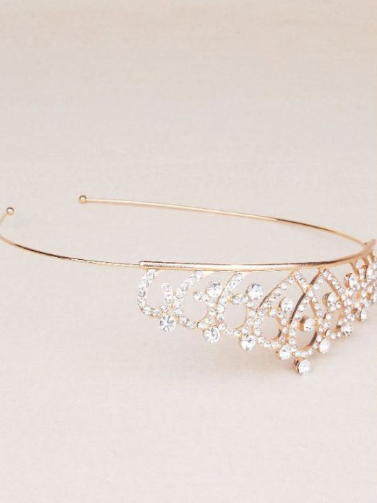 Bridal Hair Tiara with strass color gold 5225