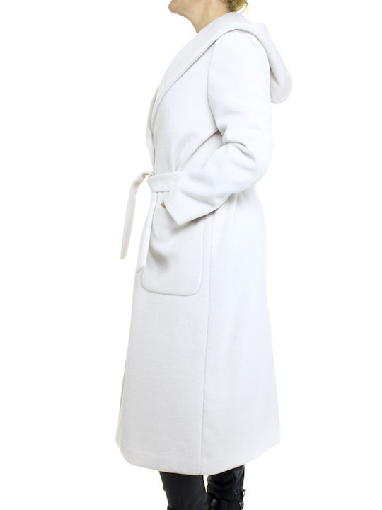 Emporio Co Women's Midi Coat Ecru (Ecru)