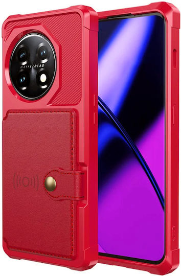 HappyCase Brieftasche Silikon 0.5mm Rot (OnePlus 11)