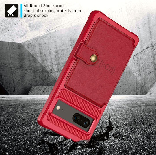 HappyCase Wallet Σιλικόνης 0.5mm Κόκκινο (Google Pixel 7)