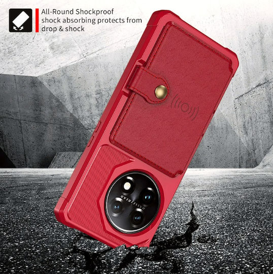 HappyCase Brieftasche Silikon 0.5mm Rot (OnePlus 11)