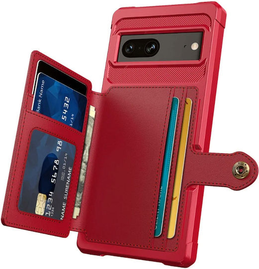 HappyCase Wallet Σιλικόνης 0.5mm Κόκκινο (Google Pixel 7)