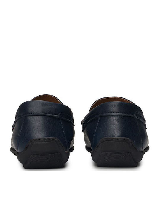 Leder Herren Mokassins Navy Blue