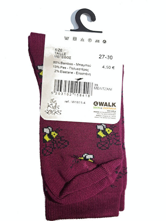 Walk Kids' Socks Burgundy