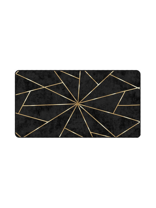 vidaXL Covor Rectangular Black and Gold