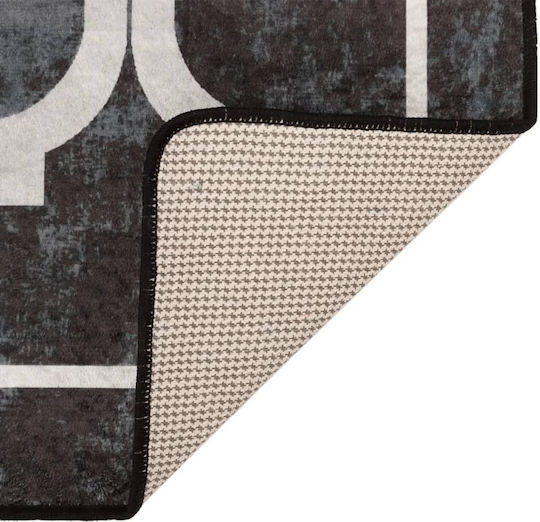 vidaXL Anti-slip Rug Rectangular Black and White