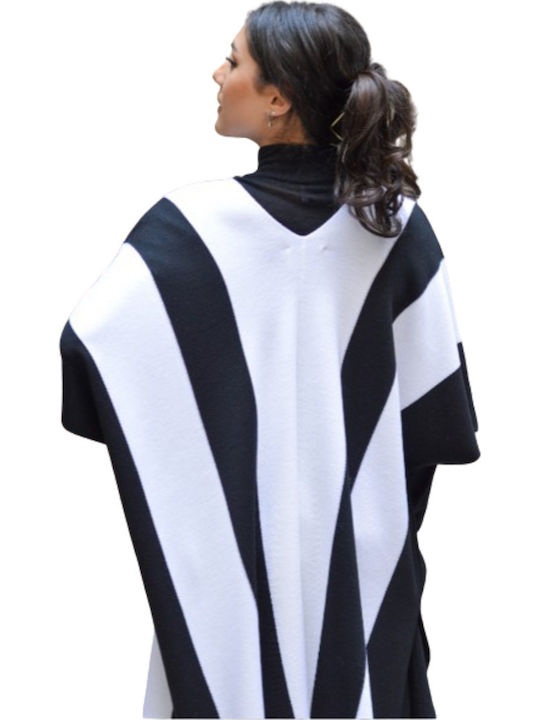 Women's Poncho Black/White