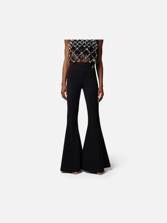 Elisabetta Franchi Damen Stoff Palazzo-Hose Schwarz