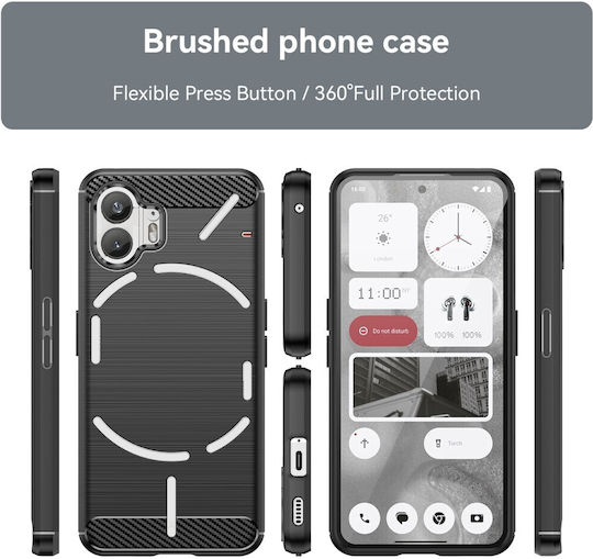 Mad Mask Brushed TPU Carbon Back Cover Σιλικόνης Μαύρο (Nothing Phone 2)