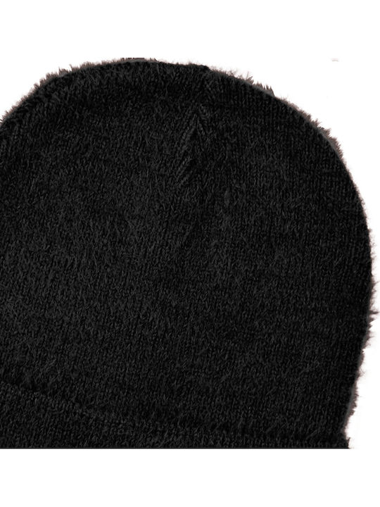 Beanie Γυναικείος Σκούφος Πλεκτός σε Μαύρο χρώμα