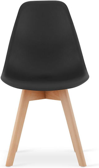 Stuhl Küche Kito 46x54.5x80cm Black and Natural
