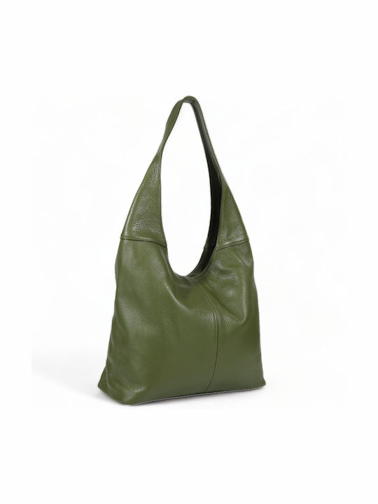 Passaggio Leather Leather Women's Bag Shopper Shoulder Green