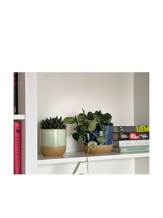 Polnix Vintage Planter Ceramic Blue 13x13x13cm.