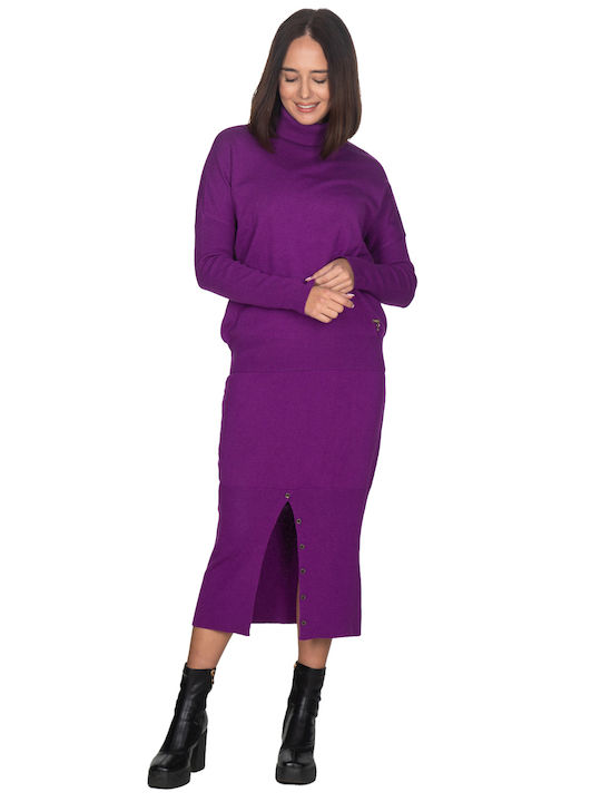 Vera Set with Skirt in Purple color