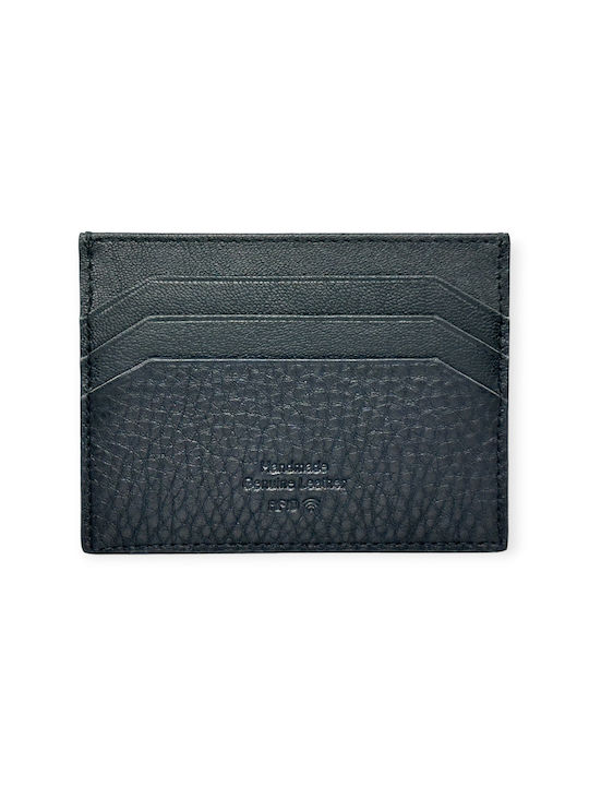 7.Dots Men's Leather Card Wallet with RFID Black