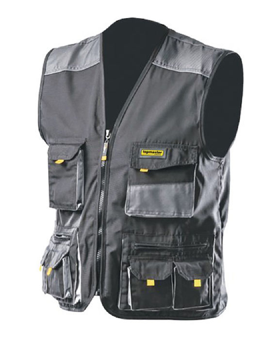 Topmaster Bărbați Vestă de siguranță Gri Topmaster Bărbați Vestă de siguranță Gri