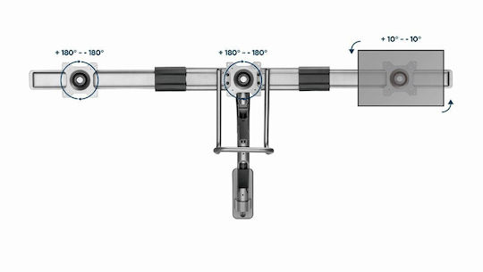 Gembird Wall Mounted Stand for 2 Monitors up to 27" (MA-WA3-01)