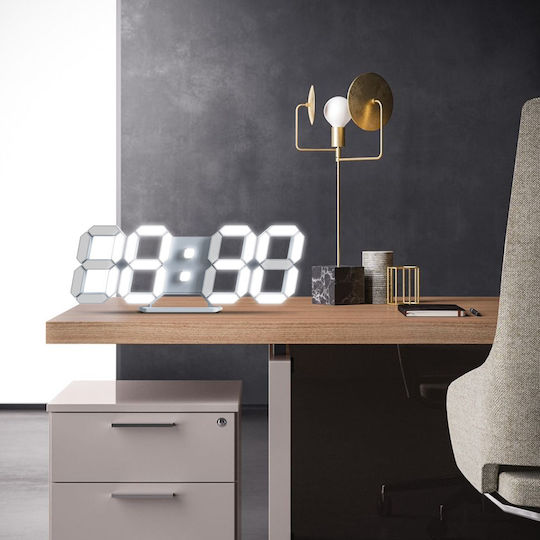 EDUP Ceas De Masă Digital Led Cu Ceas Deșteptător Alb EH-LED1302