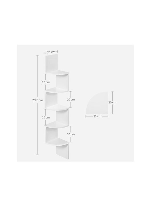 Eckregal Wand White 20x20x127.5cm