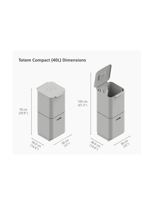 Joseph Joseph Waste Bin Recycling Gray 40lt 1pcs