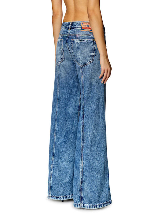 Diesel Women's Jean Trousers Flared in Slim Fit Blue