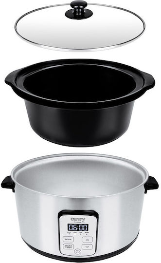 Camry Slow Cooker 270W With Capacity 4.7lt Silver