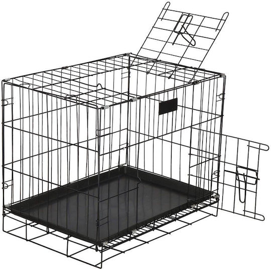 Springos Custi de câine din sârmă cu 2 uși 60x42x50cm