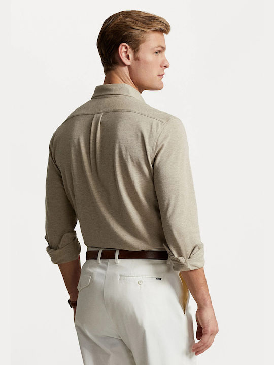 Ralph Lauren Men's Shirt Long Sleeve Cotton Beige